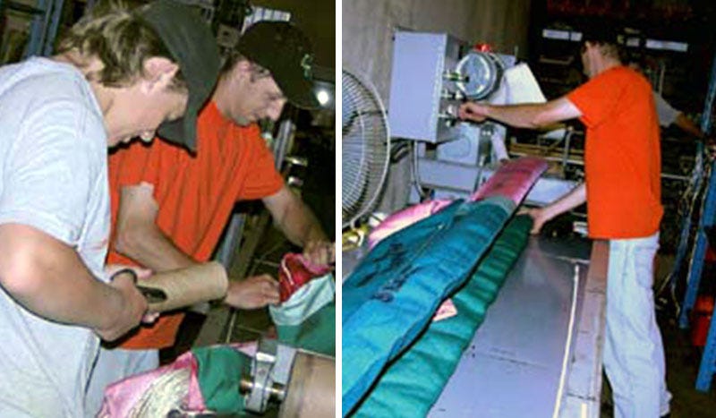 Men fabricating TwinPath slings