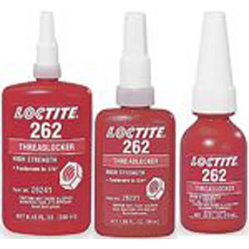 Loctite® 135374 262™ High Strength Medium Viscosity Permanent Threadlocker, 50 mL Bottle, Liquid Form, Red