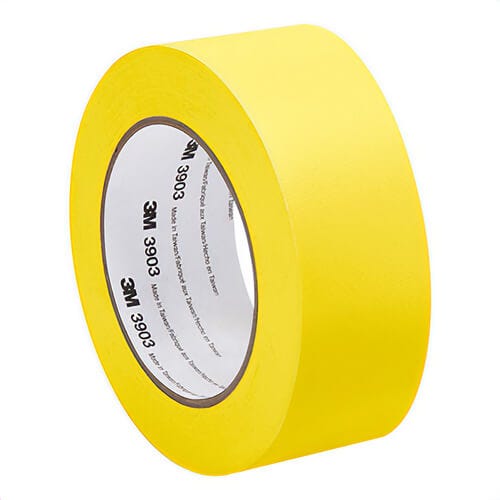 3M™ 00051131069824 Rubber Adhesive Dust Tape, 50 yd L x 2 in W, 6.5 mm thick, Rubber Adhesive, Embossed Vinyl Backing, Yellow