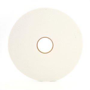 3Mâ„¢ 21200064524 Double Coated Tape 4008, 36 yd L x 1 in W, 125 mm thick, Acrylic Adhesive, Urethane Foam Backing, Off-White