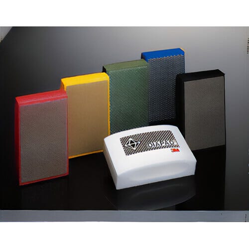 3M™ 51144149988 6200J Flexible Hand Lap, 3-3/4 in OAL, M250 Grit, Medium Grade, Green, Diamond Abrasive