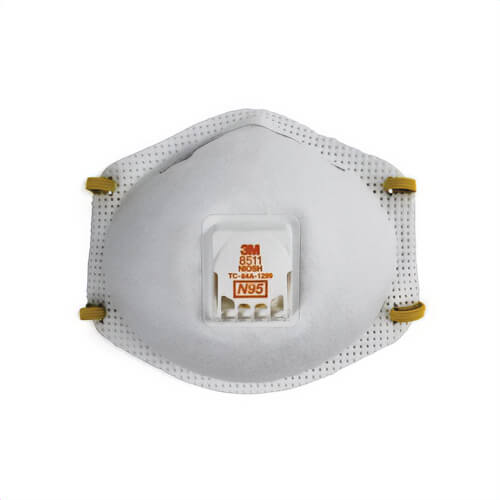 3M™ 7000002056 Cup Style Disposable Particulate Respirator, Standard, Resists: Airborne Biological Particles, Certain Oil