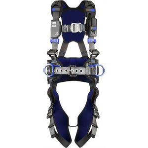 3M™ DBI-SALA® 1107981 ExoFit™ Nylon Harness, Extra-Large, 420 lb Load, Quick-Connect Leg Strap Buckle, Nylon/Steel Hardware, Blue