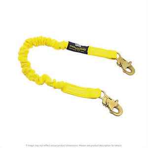 3M™ DBI-SALA® 1244311 ShockWave™ 2 Elastic Variable Shock Absorbing Lanyard, 130 to 310 lb Load, 6 ft L, Polyester Webbing Line