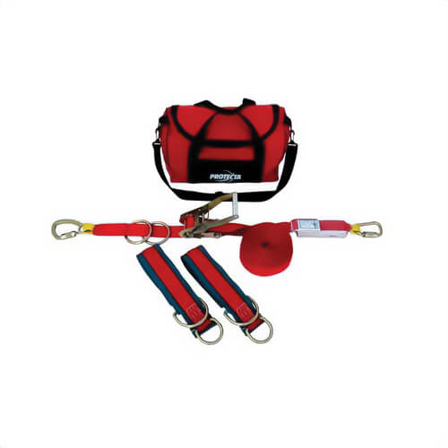 3M™ Protecta® 1200101 Temporary Horizontal Lifeline System with Anchors, Web, 60 ft