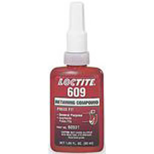 Loctite® 135512 609™ 1-Part High Strength Retaining Compound, 50 mL Bottle, Liquid, Green, 1.1000000000000001