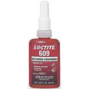 Loctite® 135512 609™ 1-Part High Strength Retaining Compound, 50 mL Bottle, Liquid, Green, 1.1000000000000001