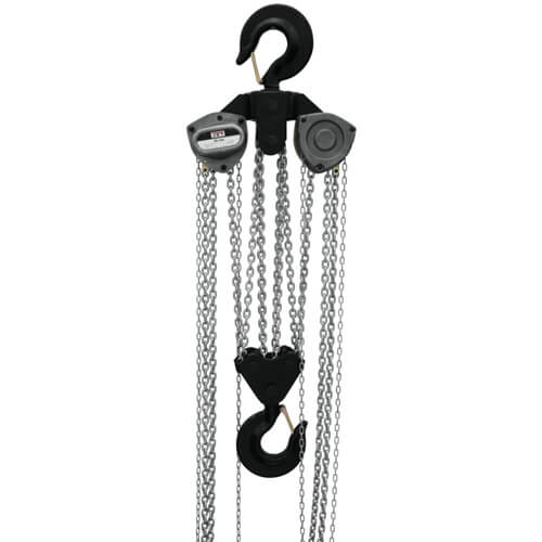 JET® 203130 L-100 Hand Chain Hoist with Overload Protection, 1 ton Load, 30 ft Lifting Height, 64 lbf Rated