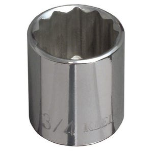 Klein® 65708 Socket, Imperial, 3/8 in Drive, Standard Socket, 7/8 in Socket, 1-1/8 in OAL