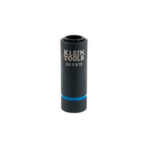 Klein® 66001 2-in-1 Single-Ended Impact Socket, Cross Hole Style, 1/2 in, 3/4 x 9/16 in Deep Socket, 12 Points