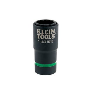 Klein® 66016 2-in-1 Single Ended Impact Socket, Cross Hole Style, 1/2 in, 1-1/8 x 15/16 in Deep Socket, 6 Points