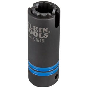 Klein® 66031 3-in-1 Single Ended Slotted Impact Socket, Cross Hole Style, 1/2 in, 3/4 x 9/16 in, 12 Points