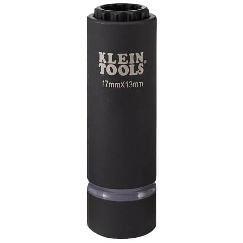 Klein® 66051E 2-in-1 Single Ended Impact Socket, Cross Hole Style, 1/2 in, 17 x 13 mm Deep Socket, 12 Points