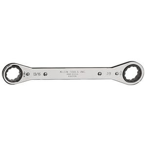 Klein® 68206 Box Wrench, Imperial, Reversible Ratcheting Wrench, 13/16 x 7/8 in Wrench Opening, 12 points, 9-1/4 in OAL