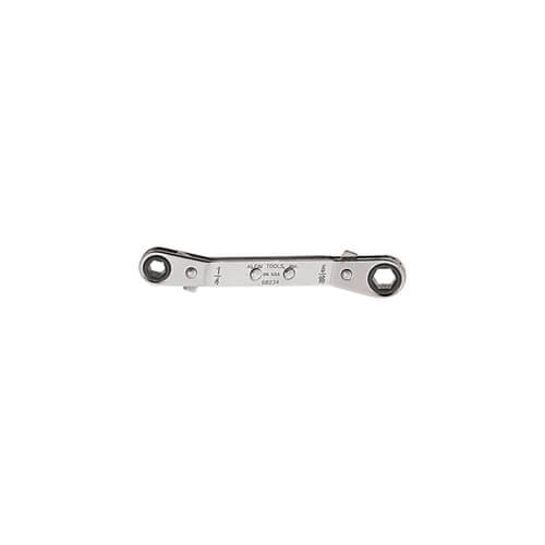 Klein® 68234 Box Wrench, Measurement System: SAE, Offset/Ratcheting/Reversible/Spline Wrench, 1/4 x 5/16 in Wrench Opening, 6 points, 4-3/8 in OAL