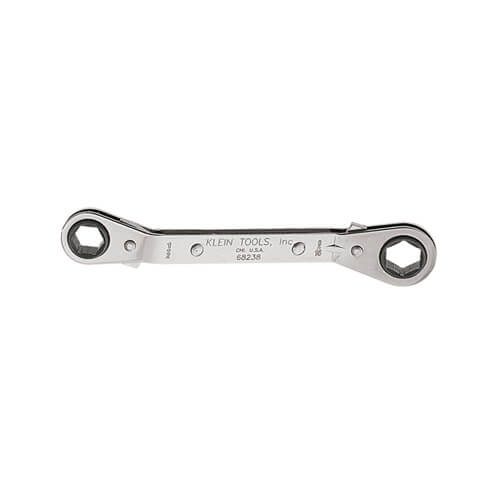Klein® 68238 Box Wrench, Measurement System: SAE, Offset/Ratcheting/Reversible/Spline Wrench, 1/2 x 9/16 in Wrench Opening, 6 points, 6-3/4 in OAL