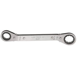 Klein® 68242 Box Wrench, 3/4 x 7/8 in Wrench, 12 Points, 25° Offset, 9-1/8 in OAL, Steel, Polished Chrome