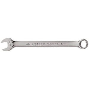 Klein® 68413 Combination Wrench, 7/16 in Wrench, 12 Points, 15° Offset, 6-5/8 in OAL, Forged Alloy Steel, Polished Chrome/Nickel Plated
