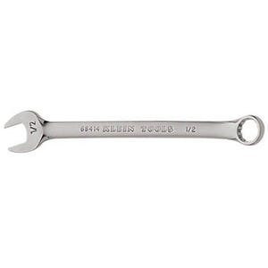 Klein® 68414 Combination Wrench, 1/2 in Wrench, 12 Points, 15° Offset, 7-1/8 in OAL, Forged Alloy Steel, Polished Chrome/Nickel Plated
