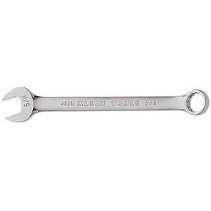 Klein® 68416 Combination Wrench, 5/8 in Wrench, 12 Points, 15° Offset, 8-1/2 in OAL, Forged Alloy Steel, Polished Chrome/Nickel Plated