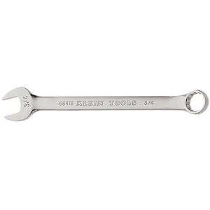 Klein® 68418 Combination Wrench, 3/4 in Wrench, 12 Points, 15° Offset, 9-7/8 in OAL, Forged Alloy Steel, Polished Chrome/Nickel Plated