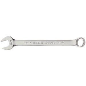 Klein® 68419 Combination Wrench, 13/16 in Wrench, 12 Points, 15° Offset, 10-5/8 in OAL, Forged Alloy Steel, Polished Chrome/Nickel Plated