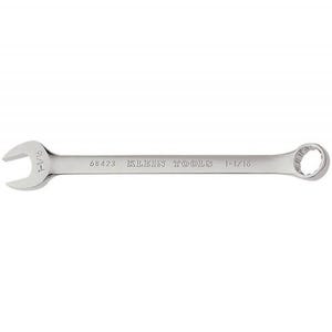 Klein® 68423 Combination Wrench, 1-1/16 in Wrench, 12 Points, 15° Offset, 14-1/4 in OAL, Forged Alloy Steel, Polished Chrome/Nickel Plated