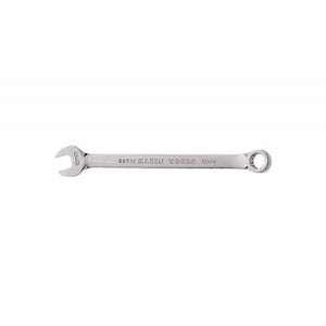 Klein® 68510 Combination Wrench, 10 mm Wrench, 12 Points, 15° Offset, 6-1/2 in OAL, Forged Alloy Steel, Polished Chrome/Nickel Plated