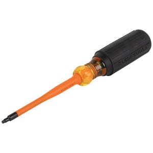 Klein® 6984INS Insulated Screwdriver, #1 Point Square Point, 8.31 in OAL, Rubber Handle