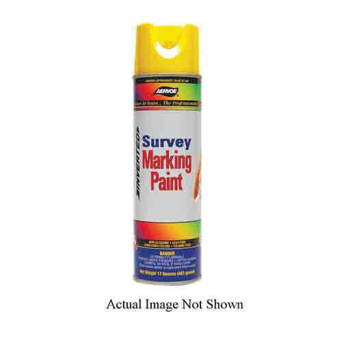 Aervoe® 202 Survey Marking Paint, 20 oz Aerosol Can, Yellow, 740 Linear ft/can, 8 hr Curing, 50 to 90°F, 