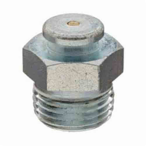 Alemite® A1190 Standard Button Head Straight Grease Fitting, 1/2 in Male NPTF Thread, 1-1/16 in OAL, 35/64 in L Shank, Steel
