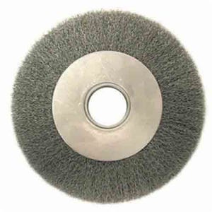 Weiler® 01324 Anderson Medium Face Wheel Brush, DA Series, 8 in dia Brush, 1-1/8 in W Face, 0.014 in dia Crimped Filament/Wire