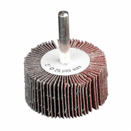 CGW® 39932 Contaminant-Free Coated Flap Wheel, 2 in dia Wheel, 1 in W Face, 1/4 in dia Shank, 60 Grit, Medium