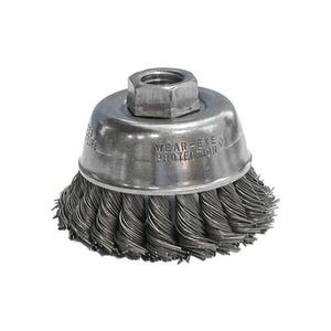 CGW® 60070 High Speed Small Grinder Premium Cup Brush, 2-3/4 in dia Brush, 5/8-11 Arbor Hole, 0.02 in dia Filament/Wire