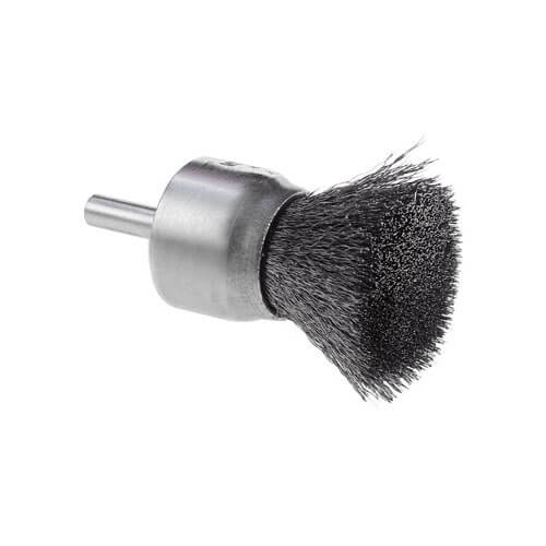 CGW® 60141 Premium End Brush, 1 in, Crimped, 0.02 mm, Carbon Steel Fill