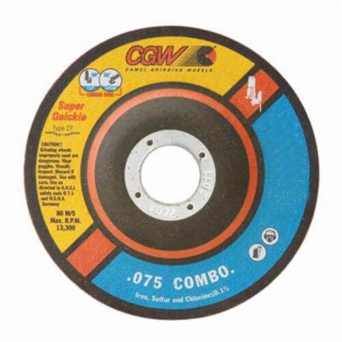 CGW® 70094 Flat Depressed Center Wheel 4-1/2 in dia x 0.075 in Thick 7