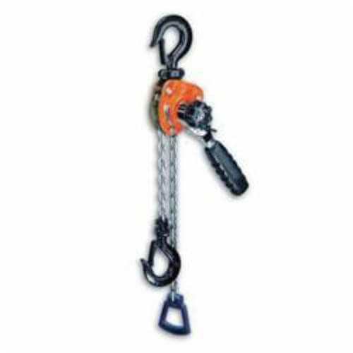 CM® 0210 602 Metric Rated Mini-Ratchet Lever Hoist, 550 lb Load, 5 ft H Lifting, 56 lb Rated, 5 ft L Chain, 53/64 in Hook Opening