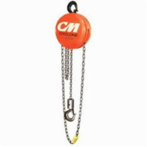 CM® Cyclone® 4645 Hand Chain Hoist, 1.5 ton Load, 17-5/16 in Min Between Hooks