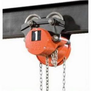 CM® Cyclone® 4838 646 Double Reeved Hand Chain Hoist, 4 ton Load, 10 ft H Lifting, 16-3/4 in Min Between Hooks, 88 lb Rated