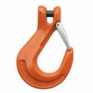 CM® 657719 Clevlok® Herc-Alloy® Sling Hook with Latch, 3/8 in Trade, 8800 lb Load, 80/100 Grade, Steel Alloy