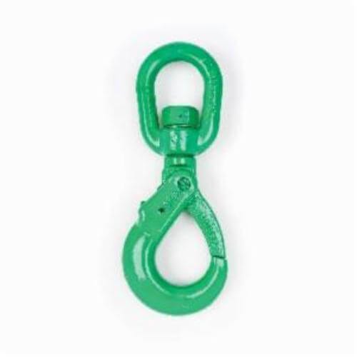 Campbell® Cam-Alloy® 5798895 Self-Locking Hook with Latch, 1/2 in Trade, 15000 lb Load, 100 Grade, Swivel Eye Attachment, Alloy Steel