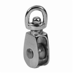 Campbell® T7655042 Single Sheave Swivel Eye Pulley, 2 in, 5/8 in, 55 lb, Die Cast Zinc, Triple Copper/Nickel Plated