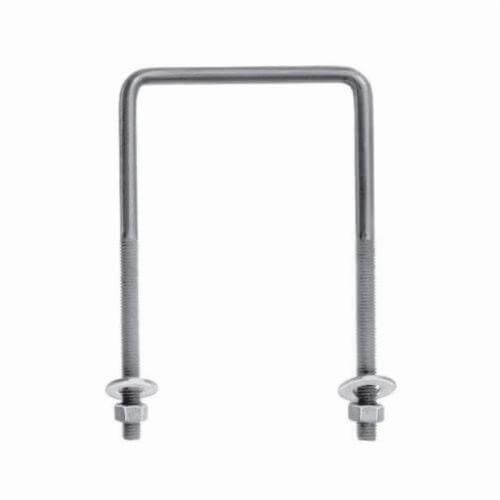 Chicago Hardware 53435 2 SB-7HG Square Bend U-Bolt, 3/8-16, 4-5/8 in L Inside x 6 in W Inside, Low Carbon Steel
