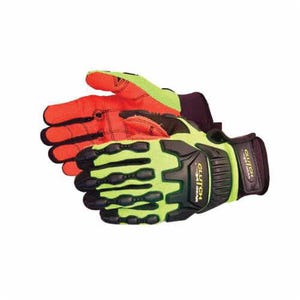 Superior Gloveâ„¢ MXVSBA/S Clutch Gearâ„¢ Impact-Resistant Gloves, S, TPR/Neoprene, Slip-On Cuff, Black/Red/Yellow