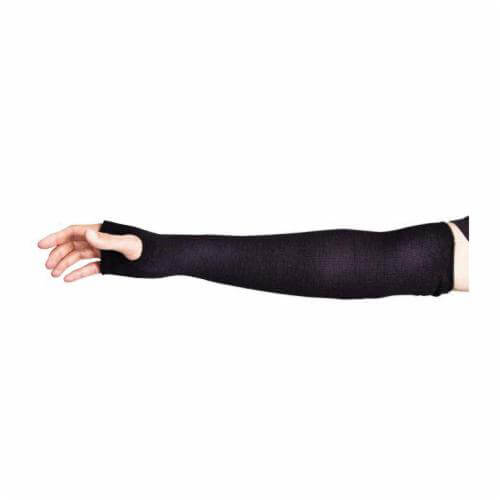 Superior Glove® KPXWE18T 2-Layer Sleeves with Thumbhole and STAYz-UP™ Armbands, Cut/Heat/Spark/Flame Resistant, 18 in L, Black