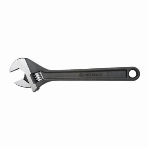 Crescent® AT212VS Uninsulated Adjustable Wrench, 1-1/2 in Wrench, 12 in OAL, Heat Treated Alloy Steel Body, Black Oxide