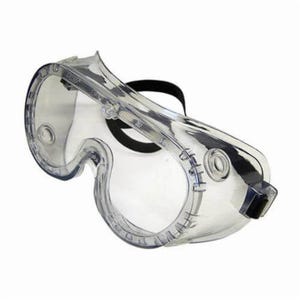 MCR Safety 2237R Standard Goggle Non-Vented Scratch Resistant Protective Goggles, Anti-Fog Clear Polycarbonate Lens