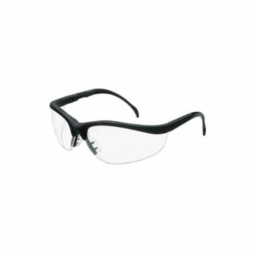 MCR Safety KD110AF Klondike® Plus Safety Glass, Duramass® Anti-Fog, Clear Lens, Half Framed Frame, Black, Nylon Frame, Polycarbonate Lens