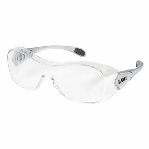 MCR Safety OG110AF Law® Over-The-Glass Single Lens Safety Glass, Duramass® Anti-Fog, Clear Lens, Wrap Around Polycarbonate Frame