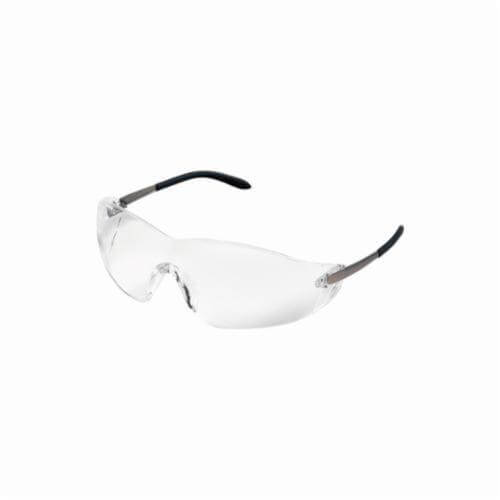 MCR Safety S2110 Blackjack® Plus Safety Glass, Duramass® Hard Coat, Clear Polycarbonate Lens, Polished Chrome, Frameless Metal Frame